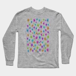 Funny horses pattern with laughing ponies Long Sleeve T-Shirt